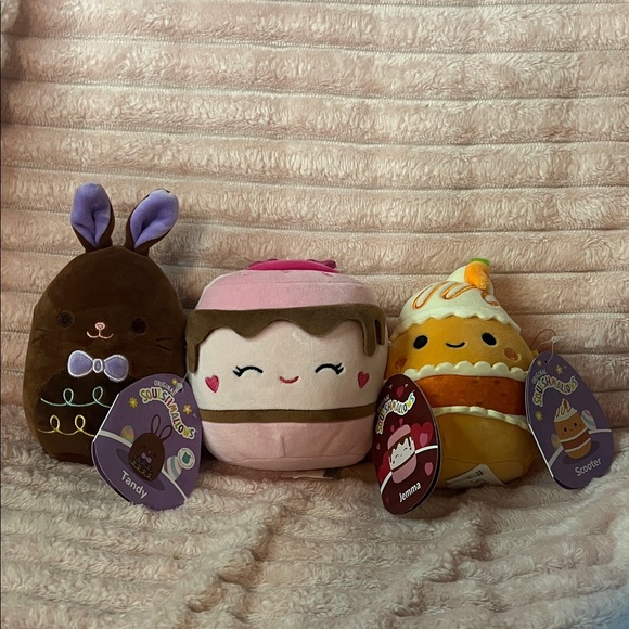 Squishmallows Plush Trio - Brown, Pink, Orange - Picture 1 of 1